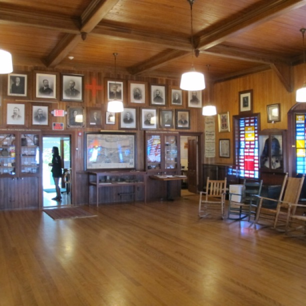 Inside the 5th Maine's lodge.